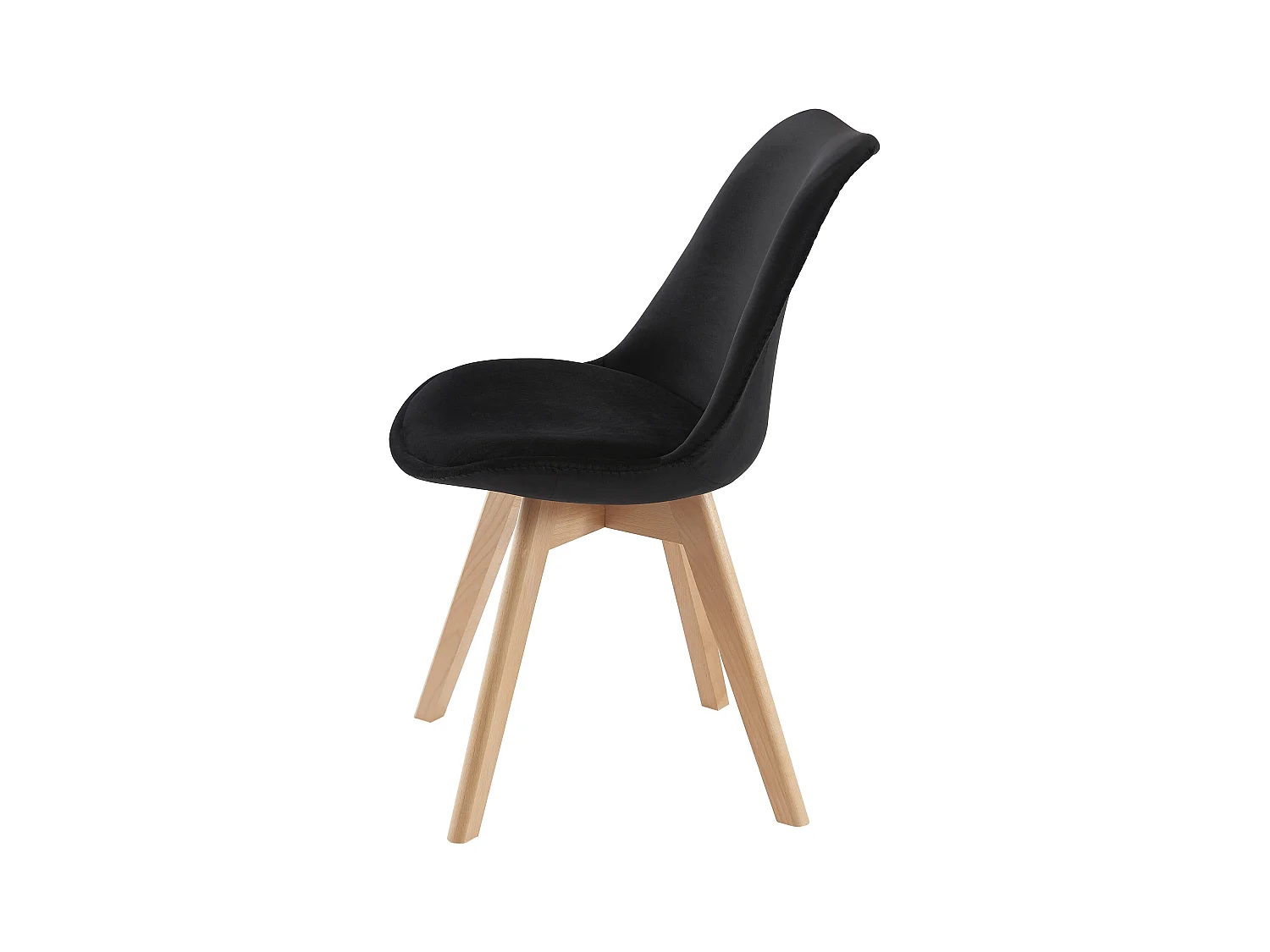 Stühle 2er-Set - Samt & Buche - Schwarz - JODY