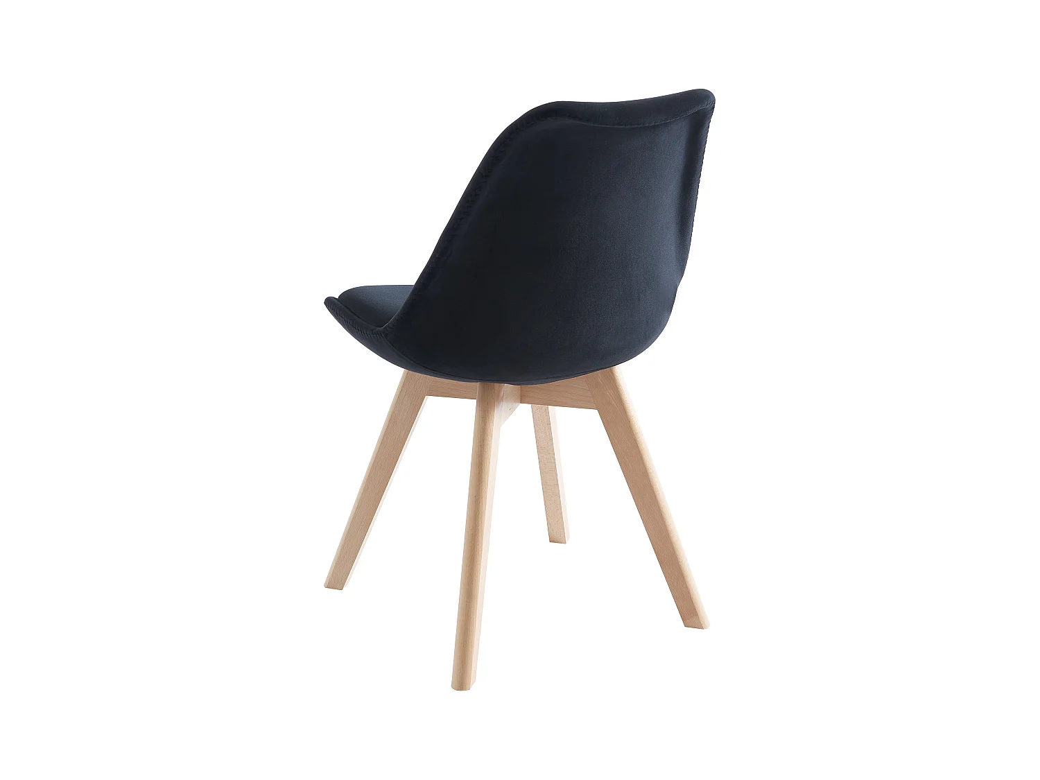 Stühle 2er-Set - Samt & Buche - Schwarz - JODY