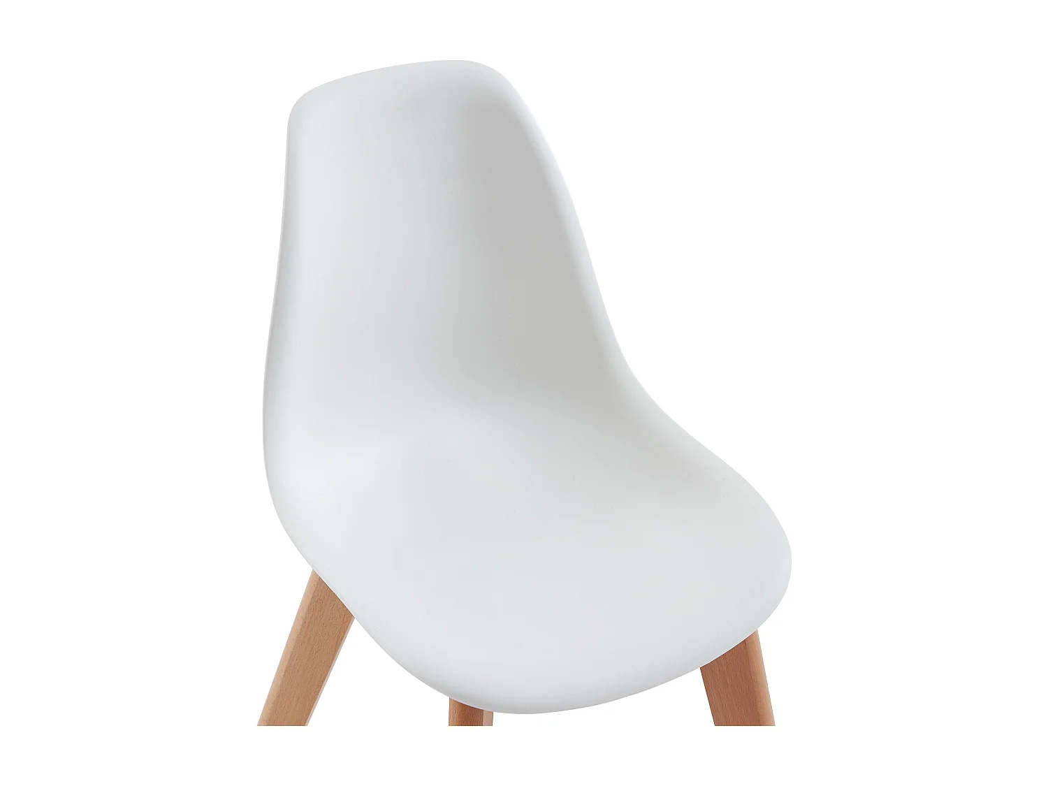 Lot de 2 chaises enfant en polypropylène et hêtre - Blanc - LILINOU