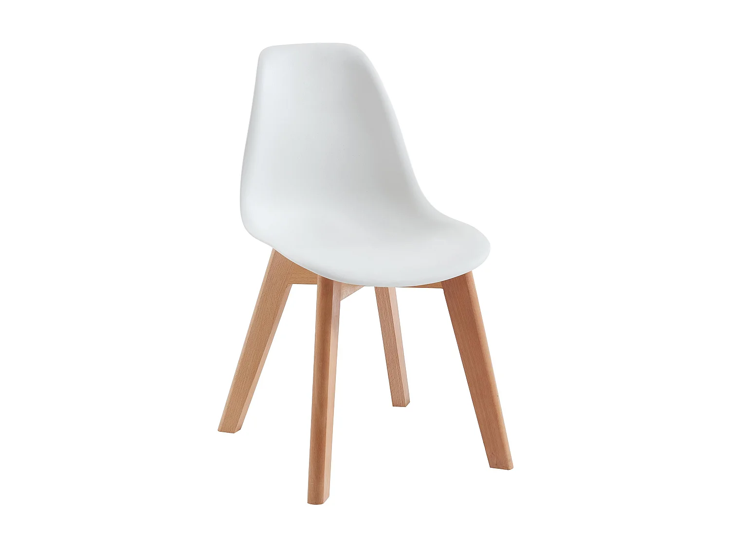 Lot de 2 chaises enfant en polypropylène et hêtre - Blanc - LILINOU