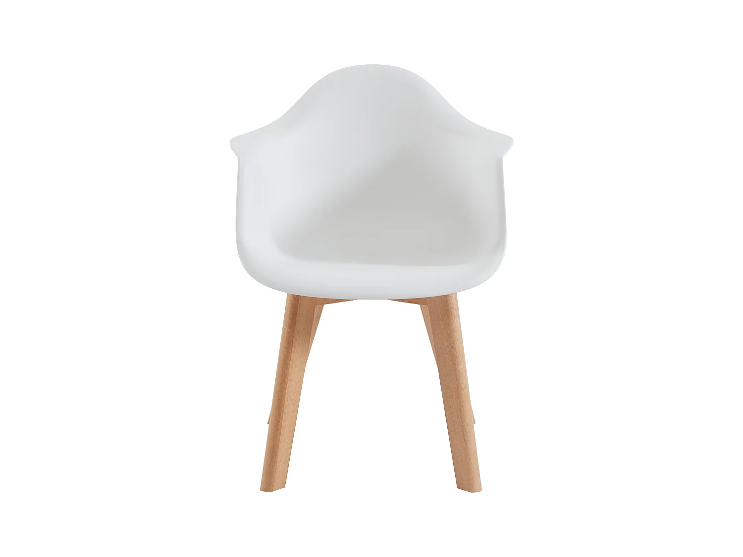 Juego de 2 sillas para niños con brazos de polipropileno y haya - Blanco - POUPINETTE