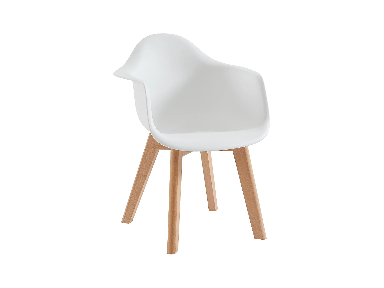 Juego de 2 sillas para niños con brazos de polipropileno y haya - Blanco - POUPINETTE
