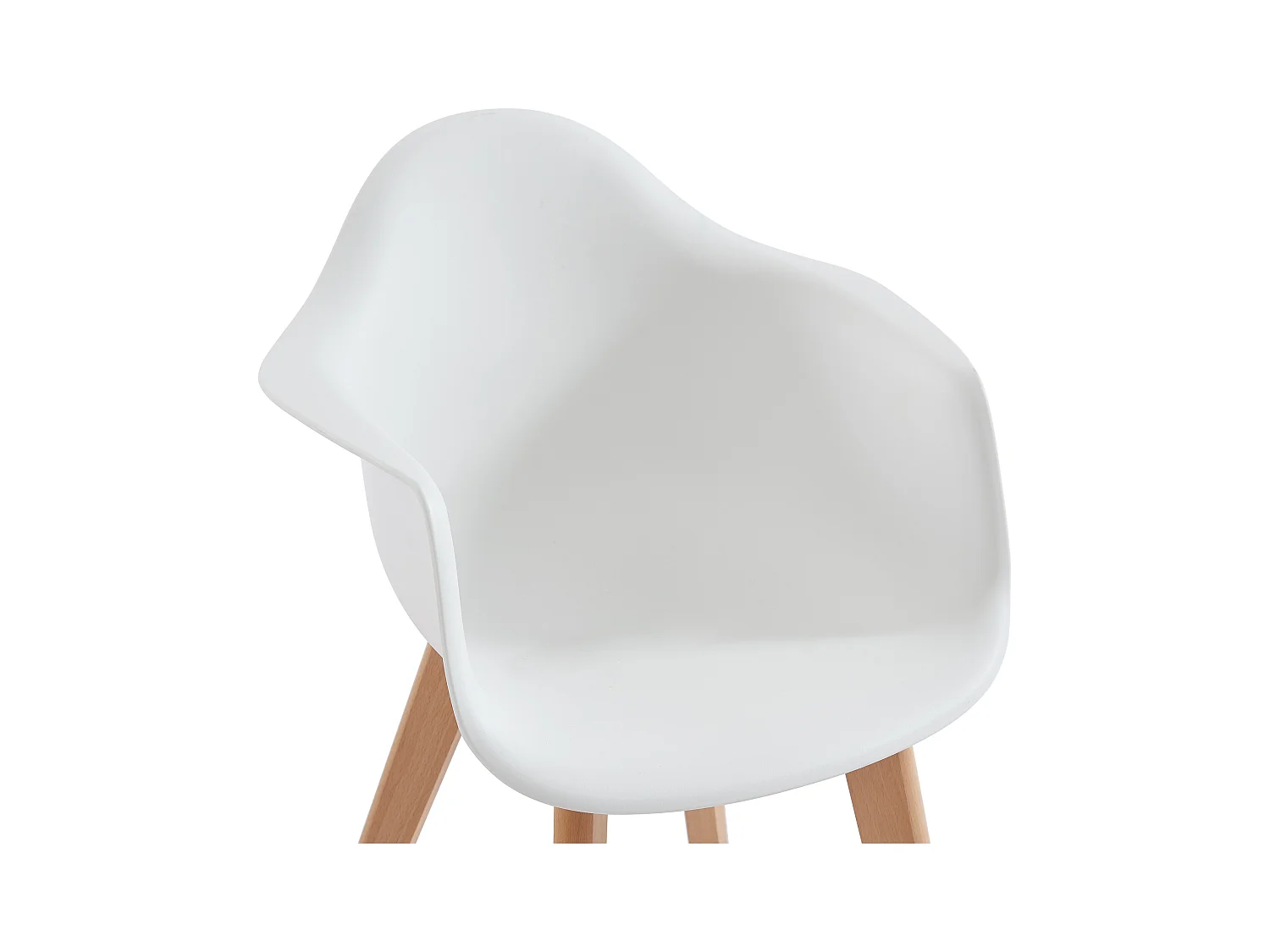 Juego de 2 sillas para niños con brazos de polipropileno y haya - Blanco - POUPINETTE