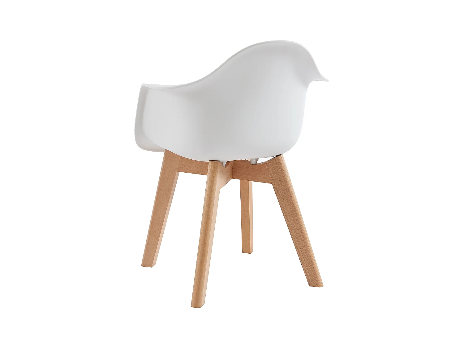 Juego de 2 sillas para niños con brazos de polipropileno y haya - Blanco - POUPINETTE