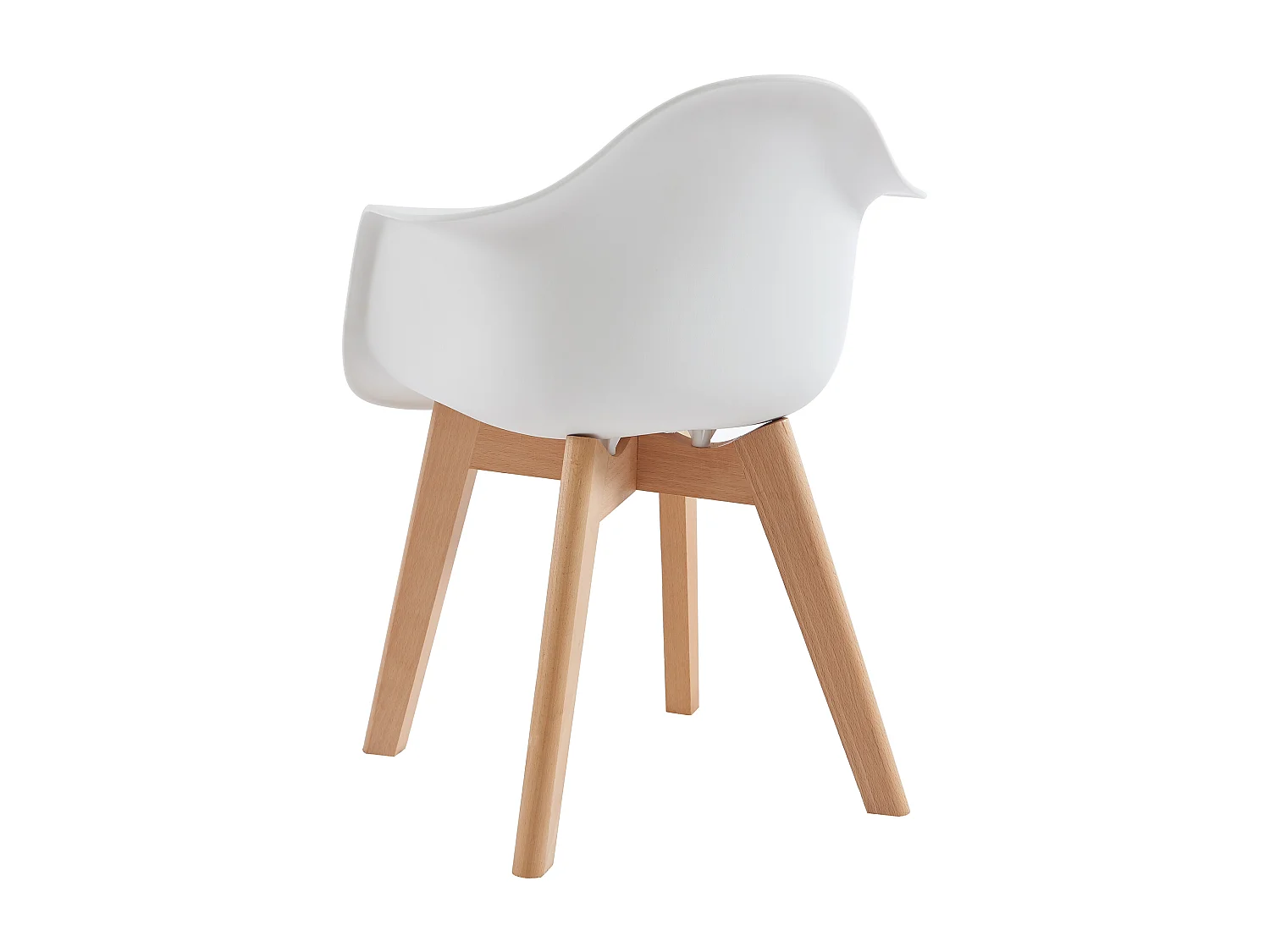 Lot de 2 chaises enfant avec accoudoirs en polypropylène et hêtre - Blanc - POUPINETTE
