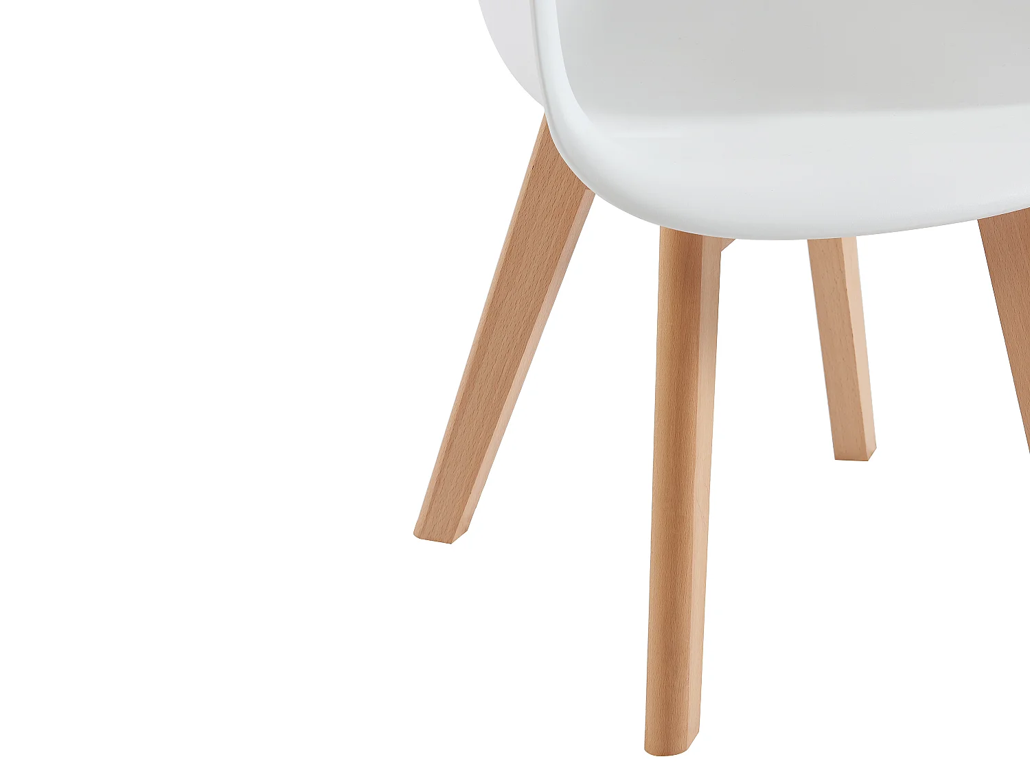Lot de 2 chaises enfant avec accoudoirs en polypropylène et hêtre - Blanc - POUPINETTE