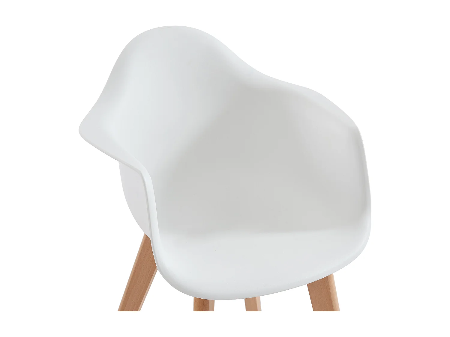 Lot de 2 chaises enfant avec accoudoirs en polypropylène et hêtre - Blanc - POUPINETTE