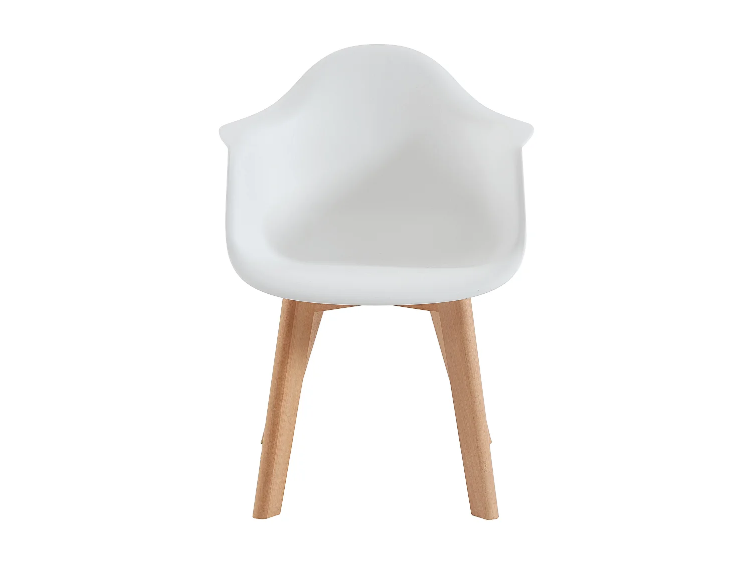 Lot de 2 chaises enfant avec accoudoirs en polypropylène et hêtre - Blanc - POUPINETTE