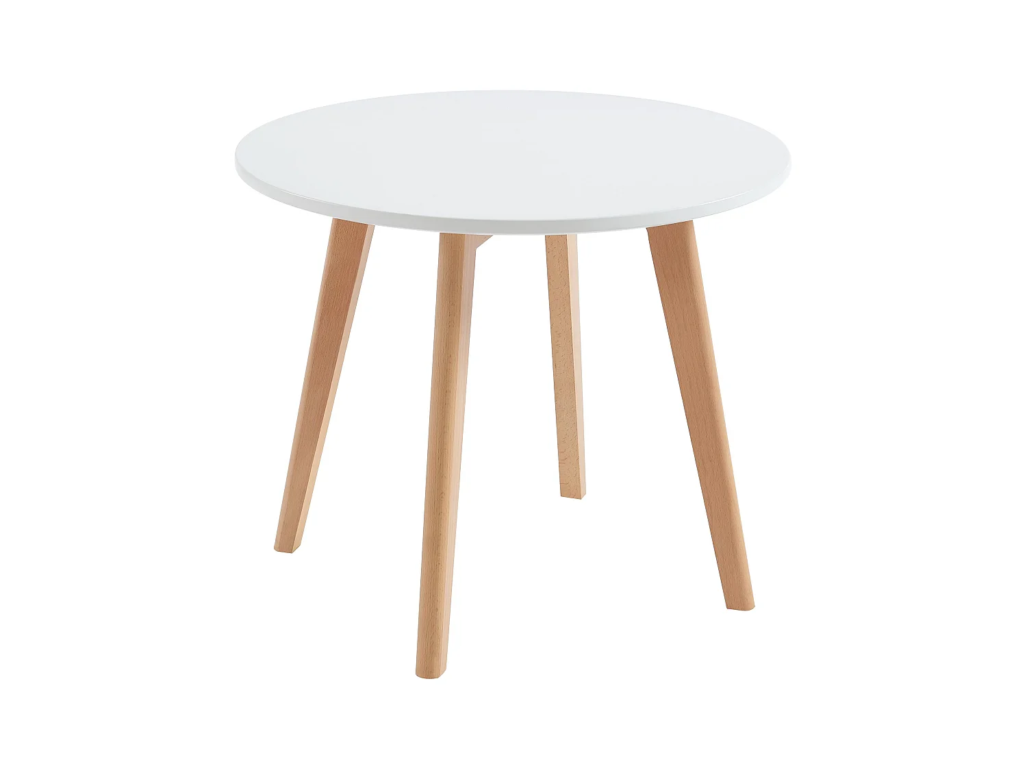 Mesa para niños de MDF y haya - blanco y natural - LOULOUNE