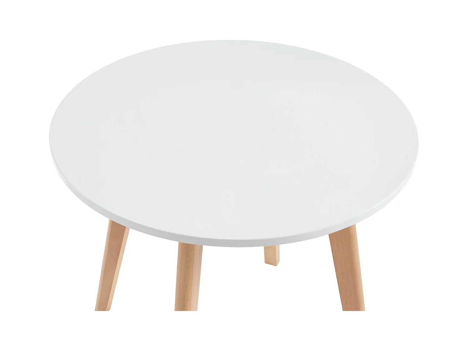Mesa para niños de MDF y haya - blanco y natural - LOULOUNE