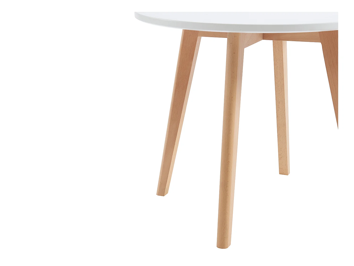 Mesa para niños de MDF y haya - blanco y natural - LOULOUNE