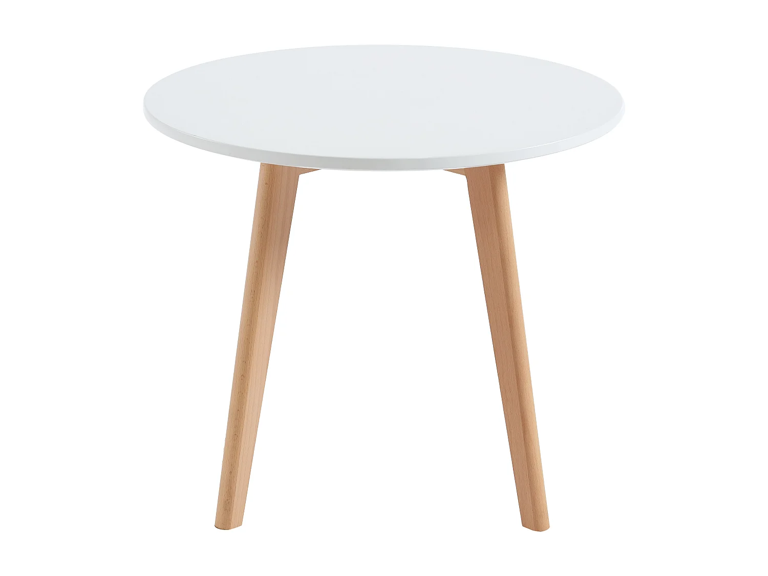 Table enfant en MDF et hêtre - Blanc et naturel - LOULOUNE