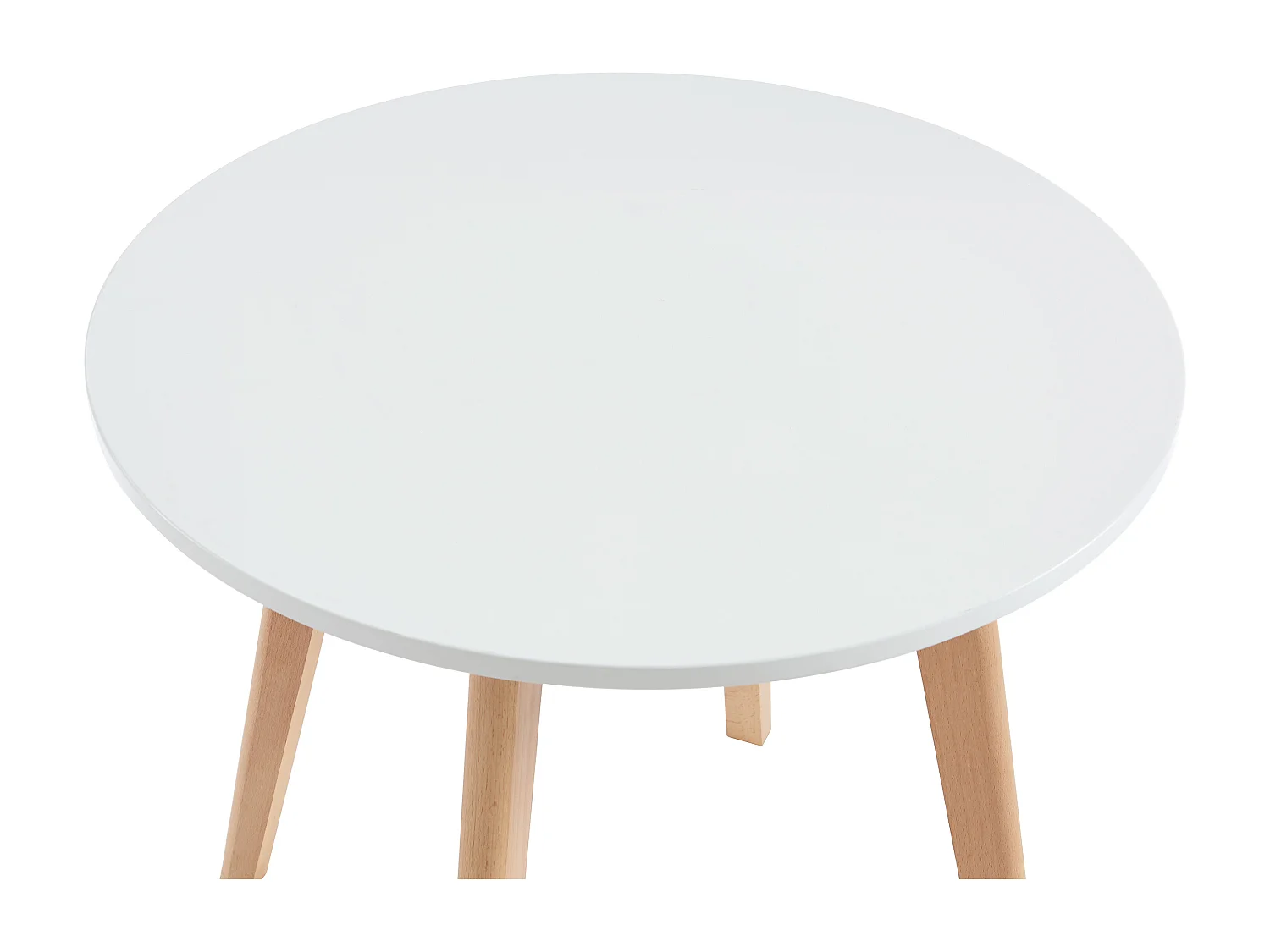 Table enfant en MDF et hêtre - Blanc et naturel - LOULOUNE