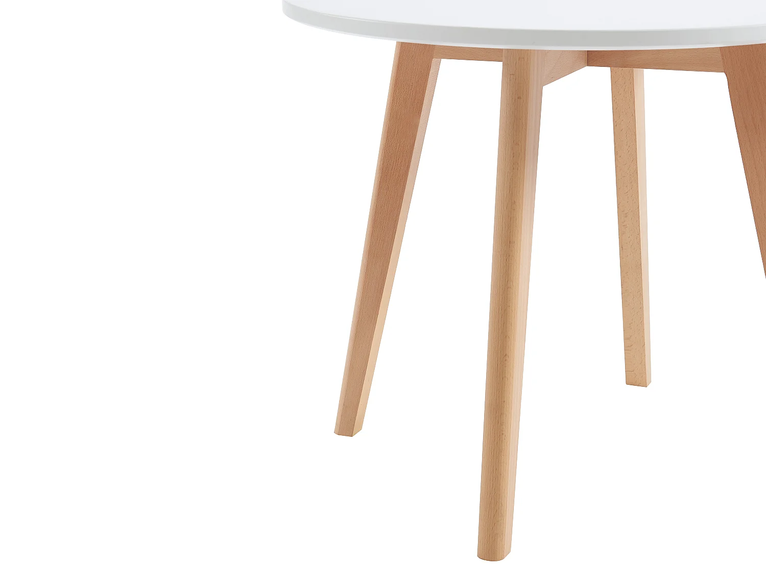 Table enfant en MDF et hêtre - Blanc et naturel - LOULOUNE