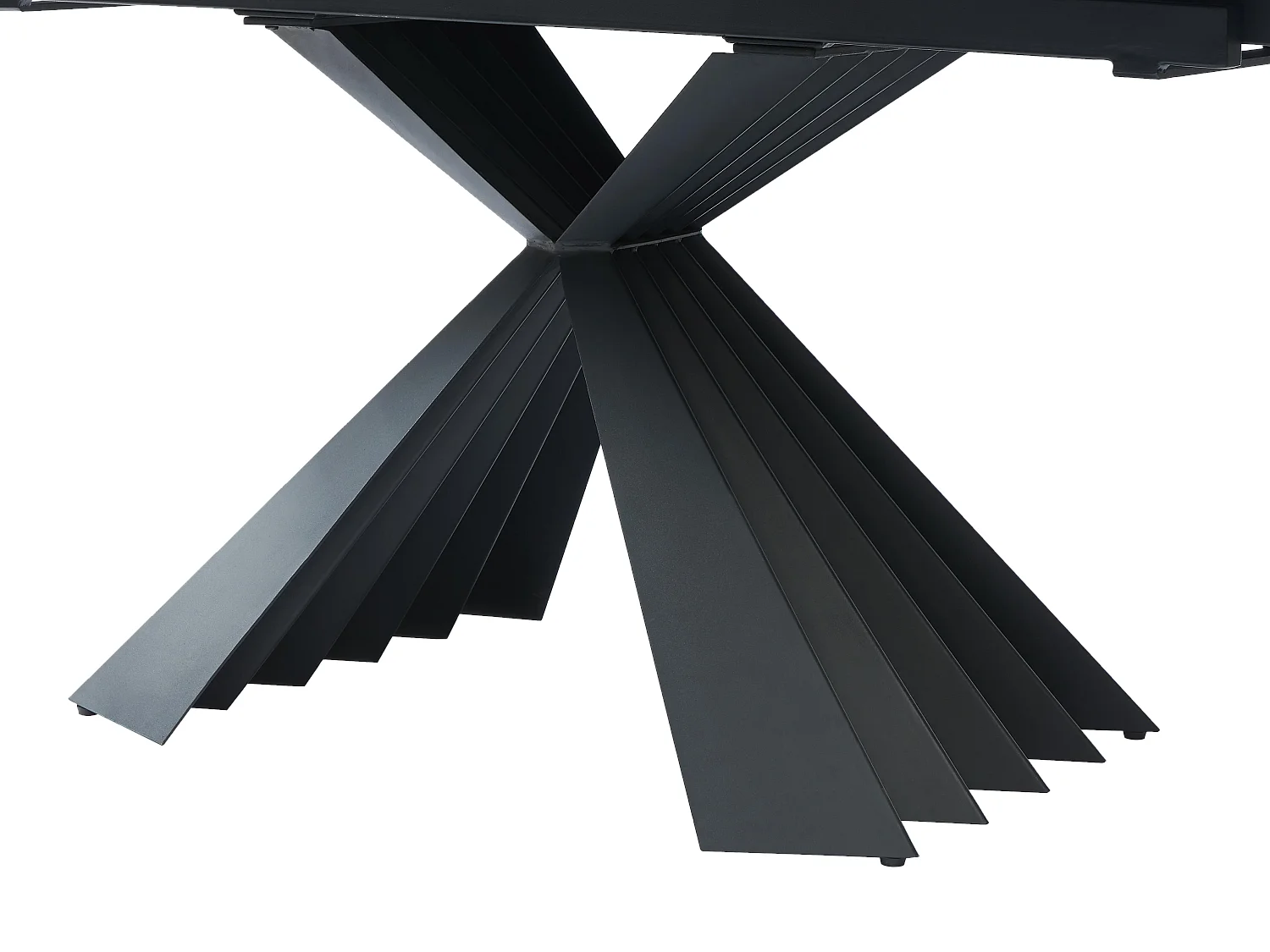 Table à manger extensible 4 à 8 personnes en céramique et métal - Effet marbre blanc et noir - BEKIM de Pascal MORABITO