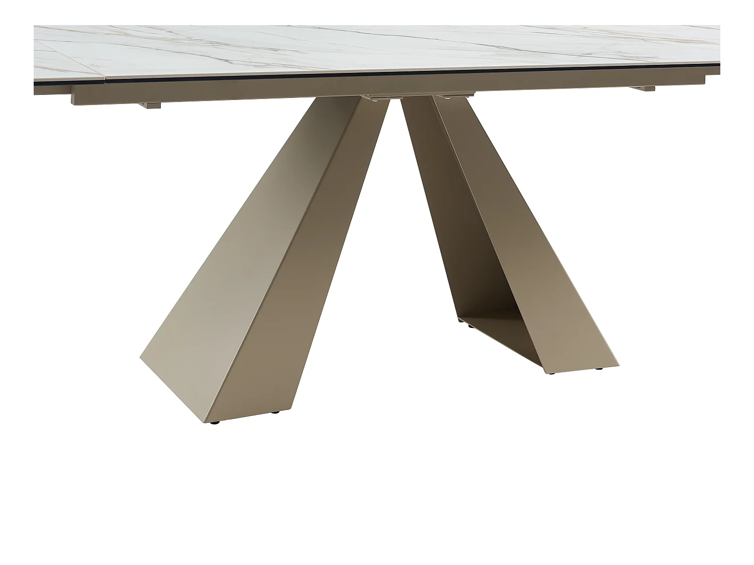 Esstisch ausziehbar - 6 bis 10 Personen - Keramik & Metall - Marmor-Optik Weiß & Beige - LOZIPA von Pascal MORABITO