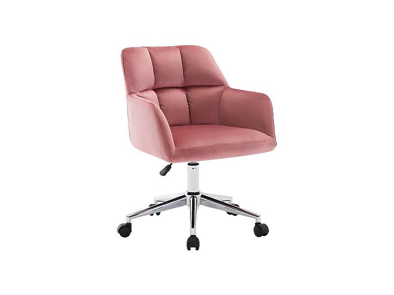 Chaise de bureau - Velours - Rose - Hauteur réglable - PEGA de Pascal Morabito