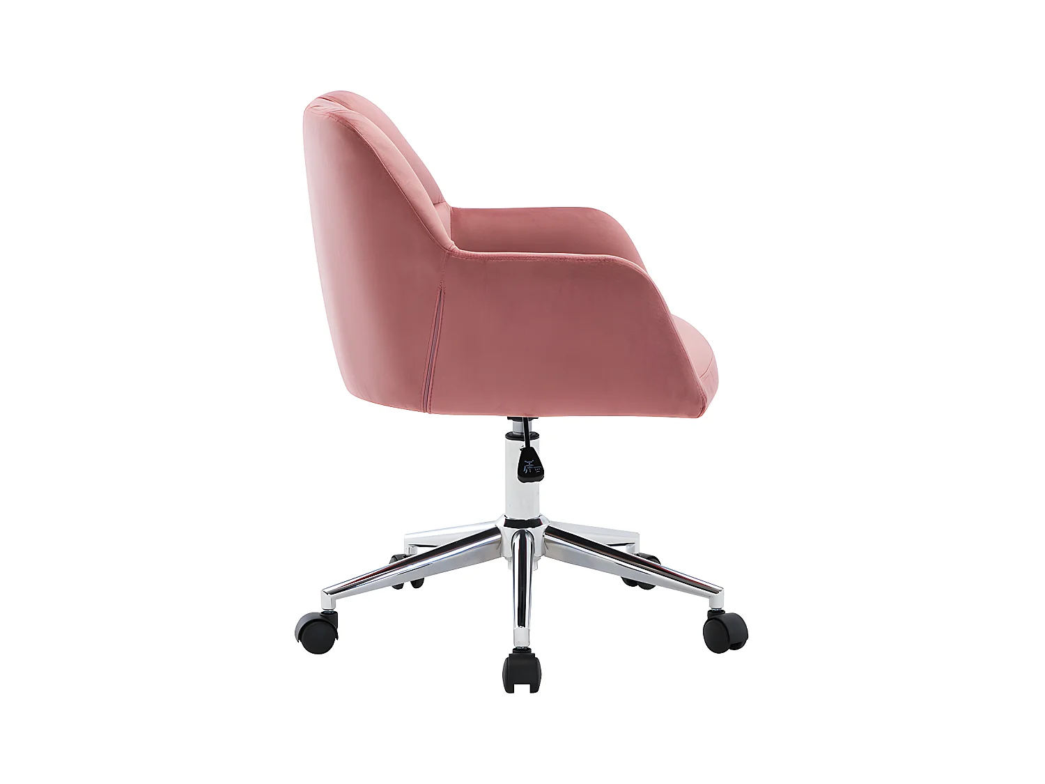 Bureaustoel - Fluweel - Roze - Verstelbare hoogte - PEGA