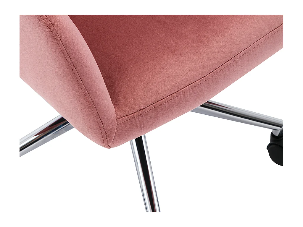 Bureaustoel - Fluweel - Roze - Verstelbare hoogte - PEGA
