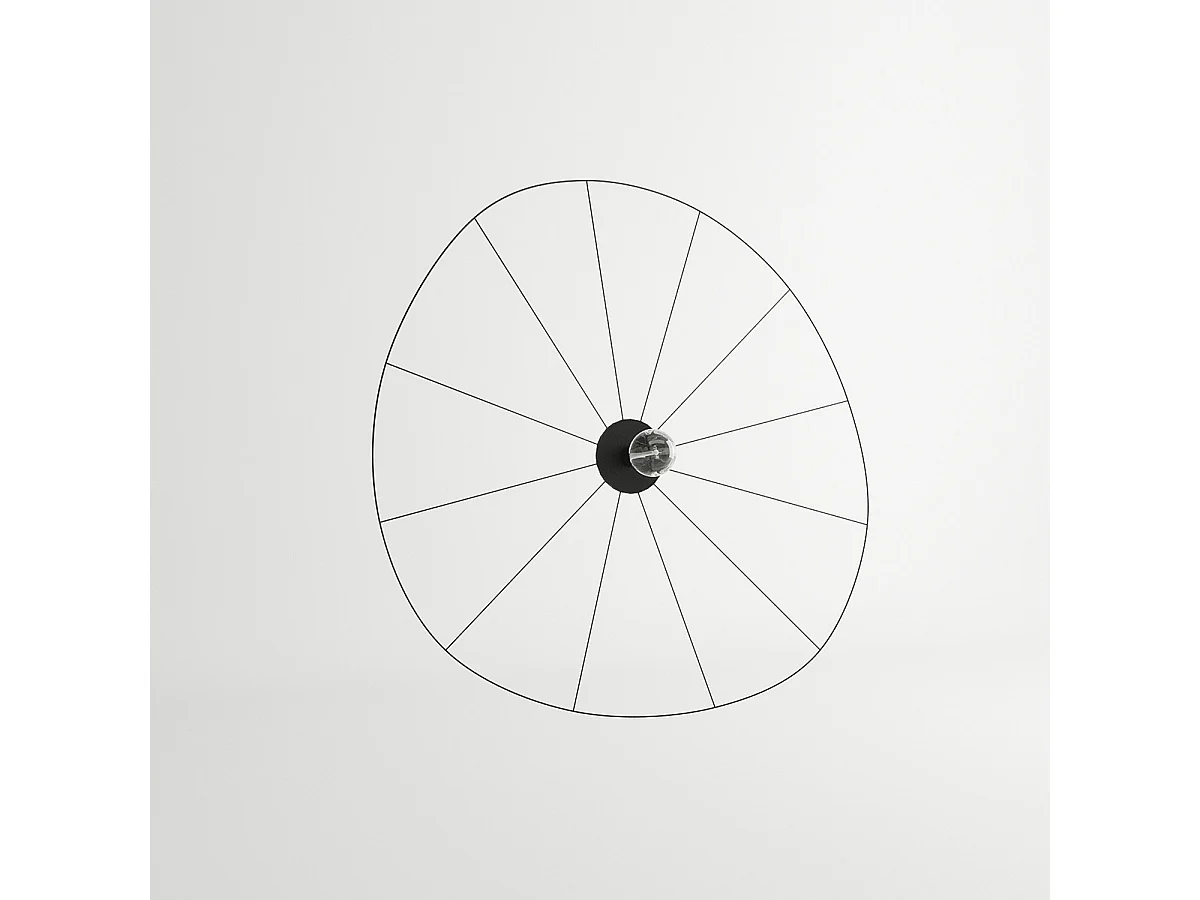 Sollux Eskola Plafón Semi Empotrado Negro