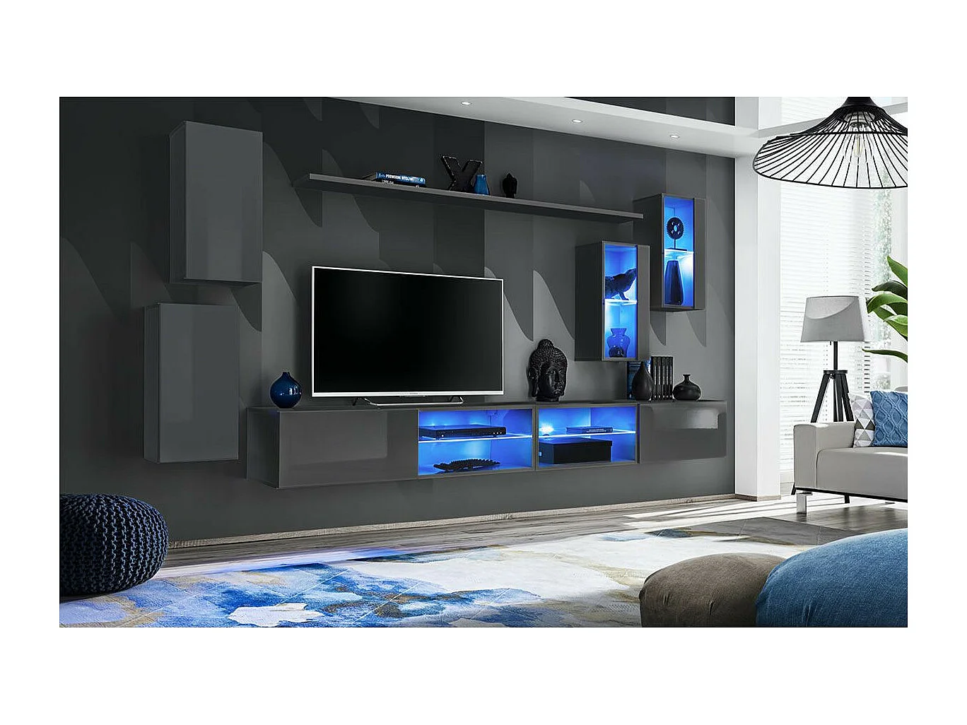 Ensemble Meuble TV "Switch XXV" 280cm Gris