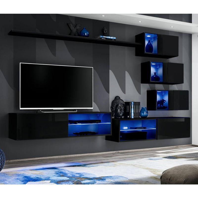 Ensemble Meuble Tv Design Switch Xxiv Cm Noir