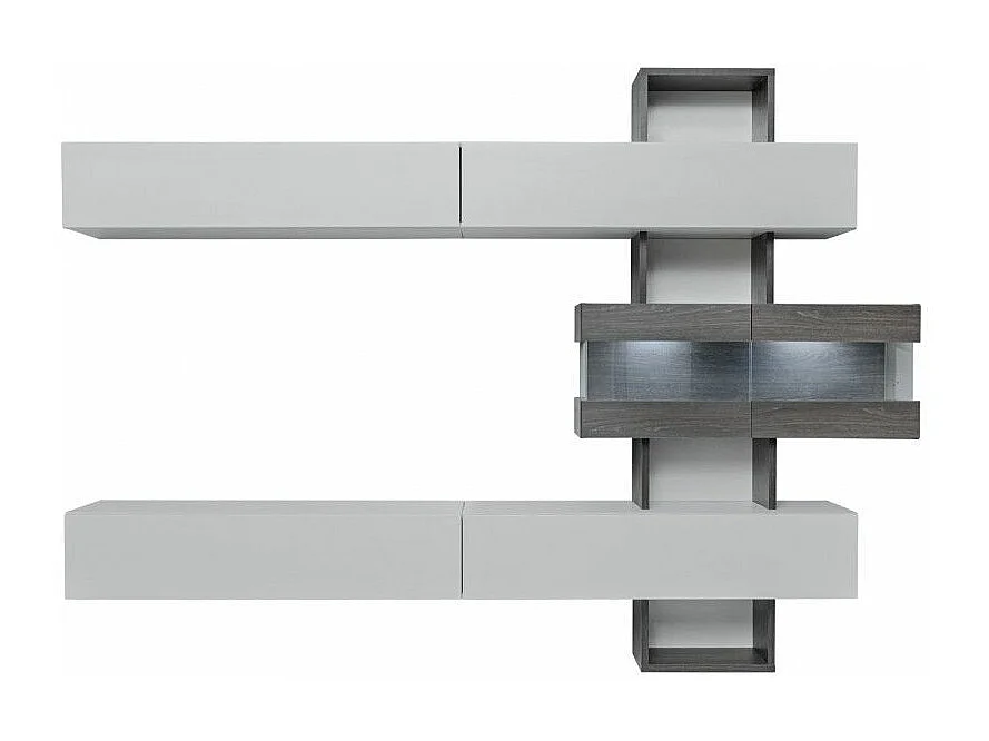 Ensemble Meuble TV "Tokyo" 250cm Gris & Chêne