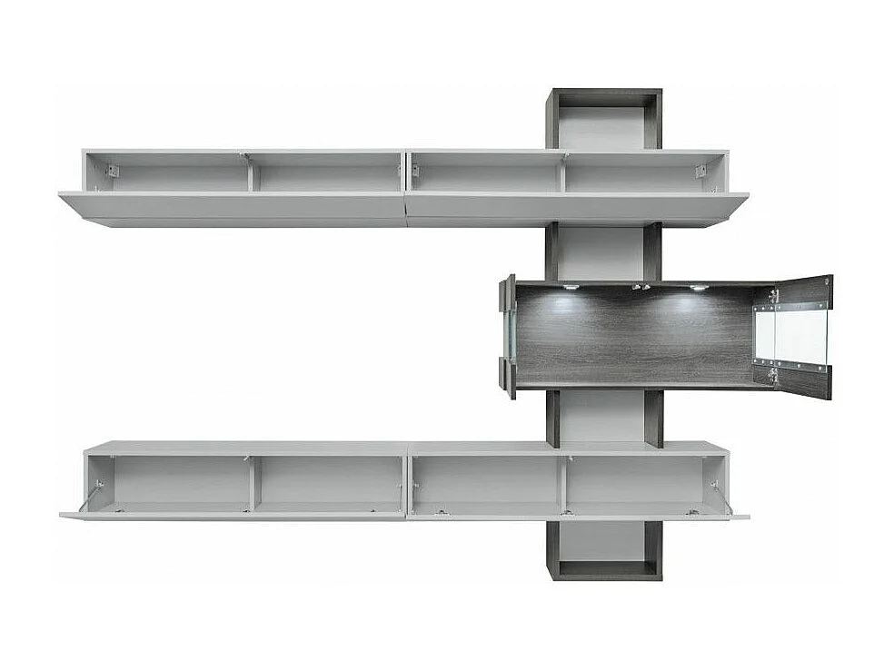 Ensemble Meuble TV "Tokyo" 250cm Gris & Chêne
