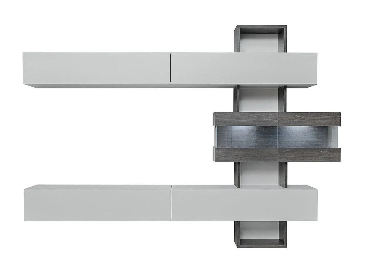 Ensemble Meuble TV "Tokyo" 250cm Gris & Chêne