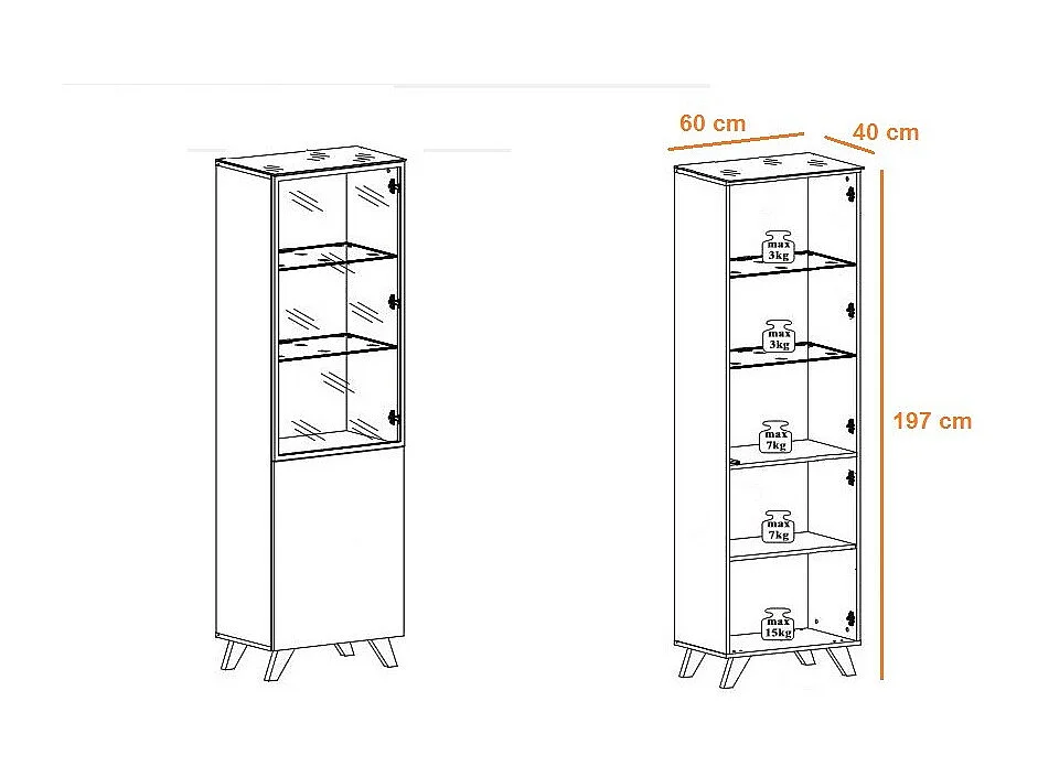 Ensemble Meuble TV & Bibliothèque "Thin" 330cm Noir & Naturel
