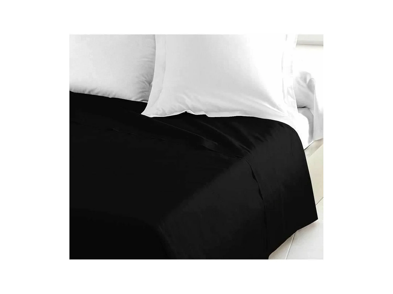 Drap Plat 100% coton 180 x 290 cm noir