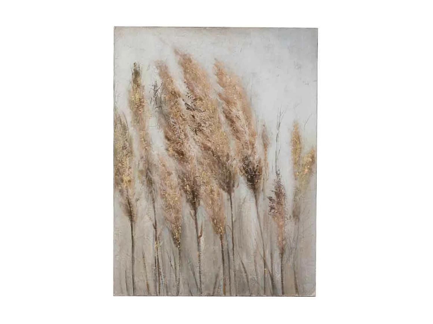 Toile Peinture Déco "Blé" 90x120cm Naturel & Or