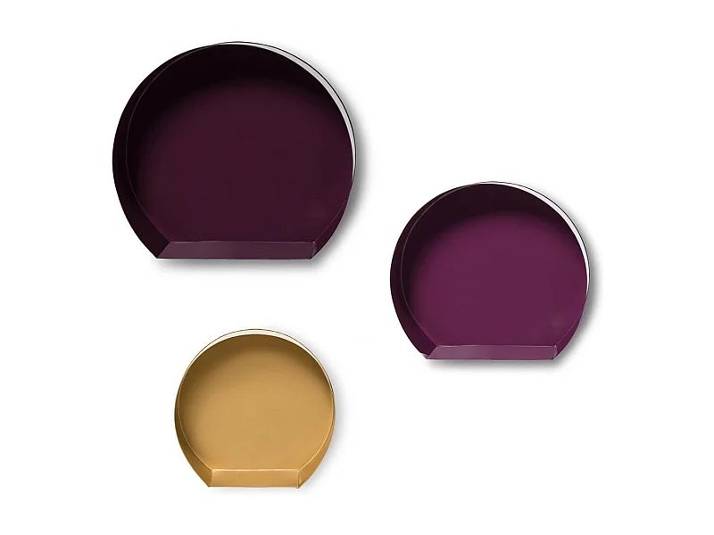 Lot de 3 Étagères Murales Design "Triple" 39cm Marron