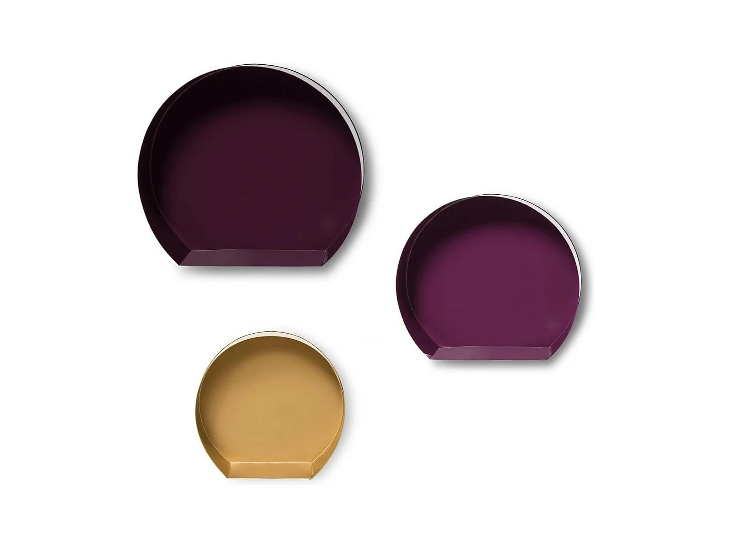 Lot de 3 Étagères Murales Design "Triple" 39cm Marron
