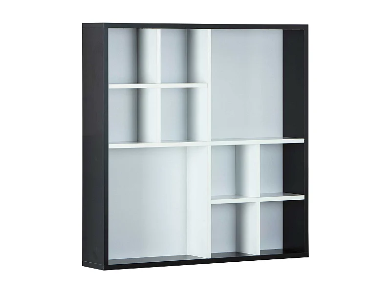 Étagère Murale 10 Compartiments "Bukan" 70cm Noir & Blanc