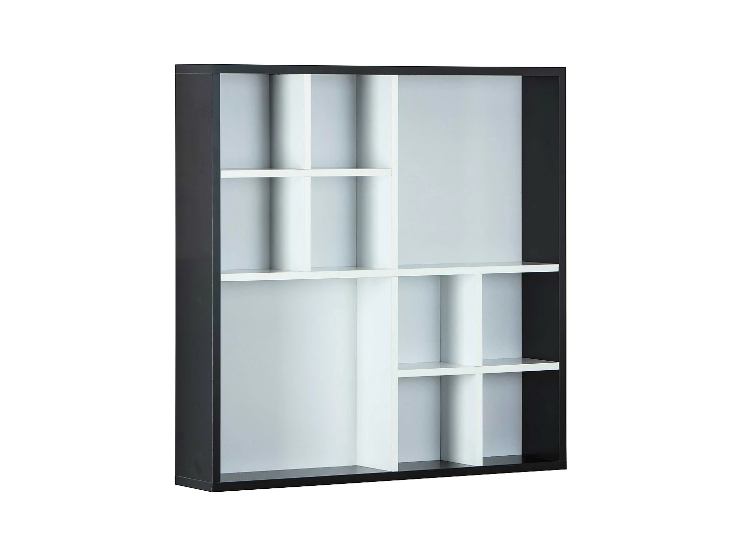 Étagère Murale 10 Compartiments "Bukan" 70cm Noir & Blanc