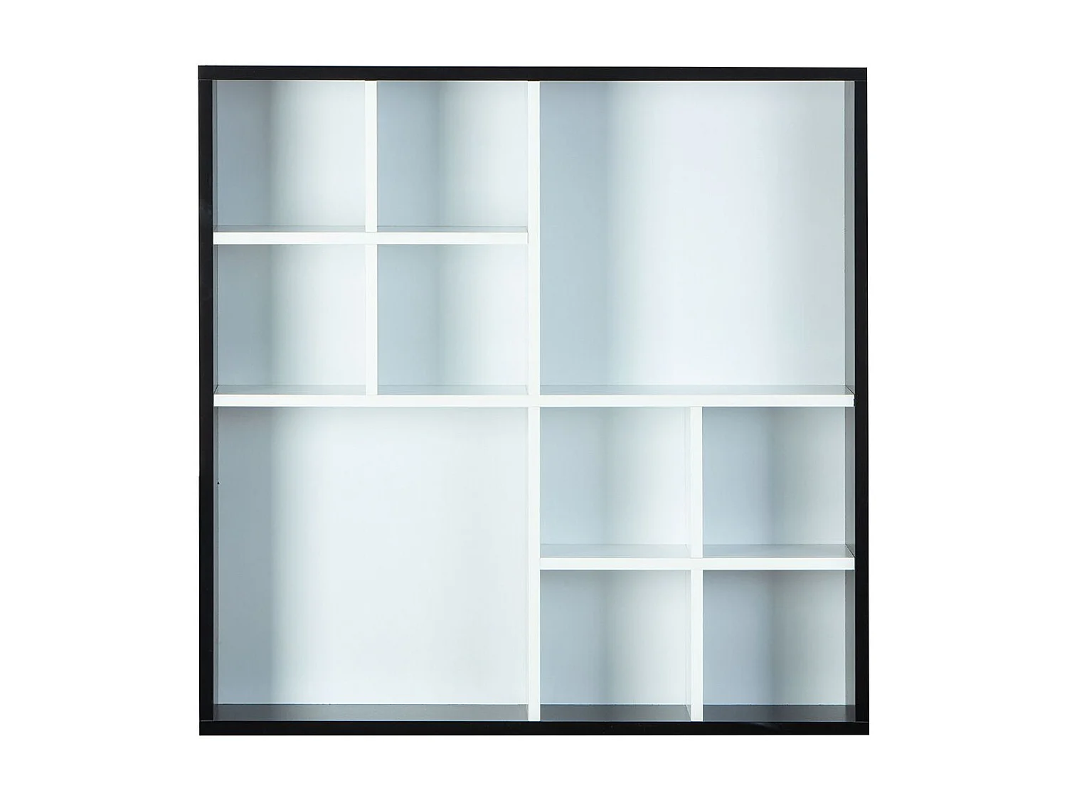 Étagère Murale 10 Compartiments "Bukan" 70cm Noir & Blanc