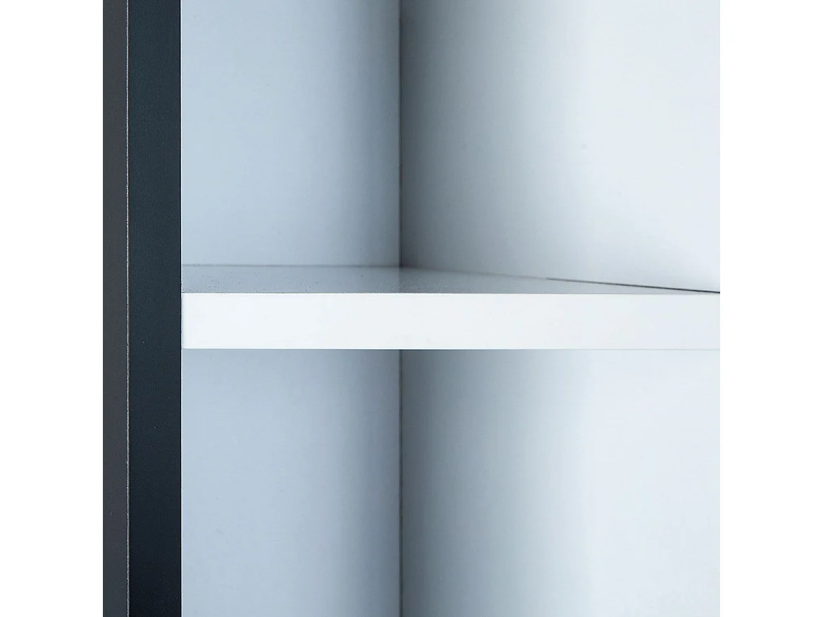 Étagère Murale 10 Compartiments "Bukan" 70cm Noir & Blanc