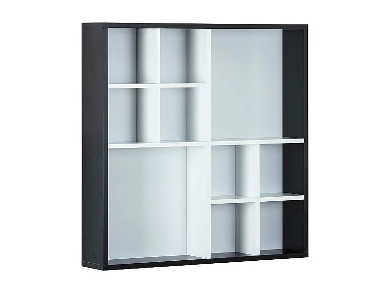 Étagère Murale 10 Compartiments "Bukan" 70cm Noir & Blanc