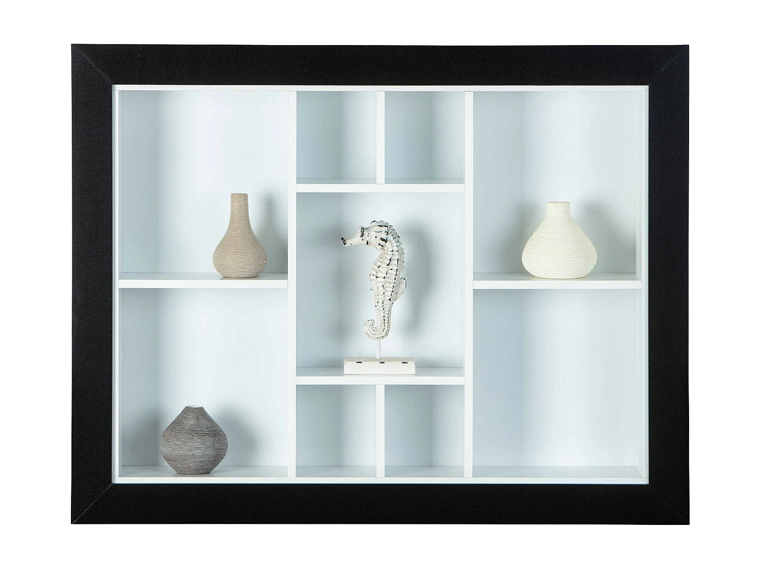 Étagère Murale 9 Compartiments "Bukan" 89cm Noir & Blanc