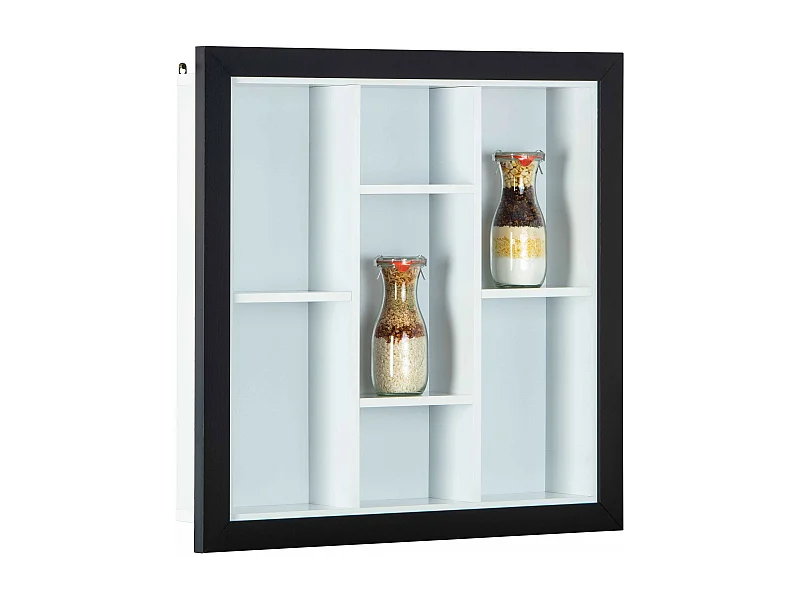 Melce zwart-witte houten wandplank 67 cm