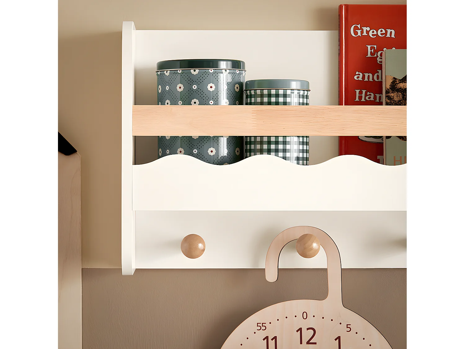 Armadio Da Parete Per Bambini Con Ripiano Per Bambini 73x30x15cm KMB78-W SoBuy