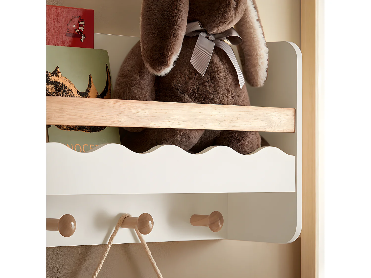 Armadio Da Parete Per Bambini Con Ripiano Per Bambini 73x30x15cm KMB78-W SoBuy