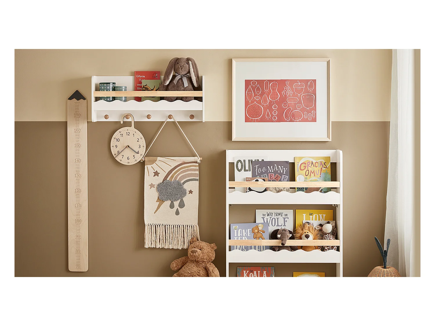 Półka ścienna na książki dla dzieci KMB78-W