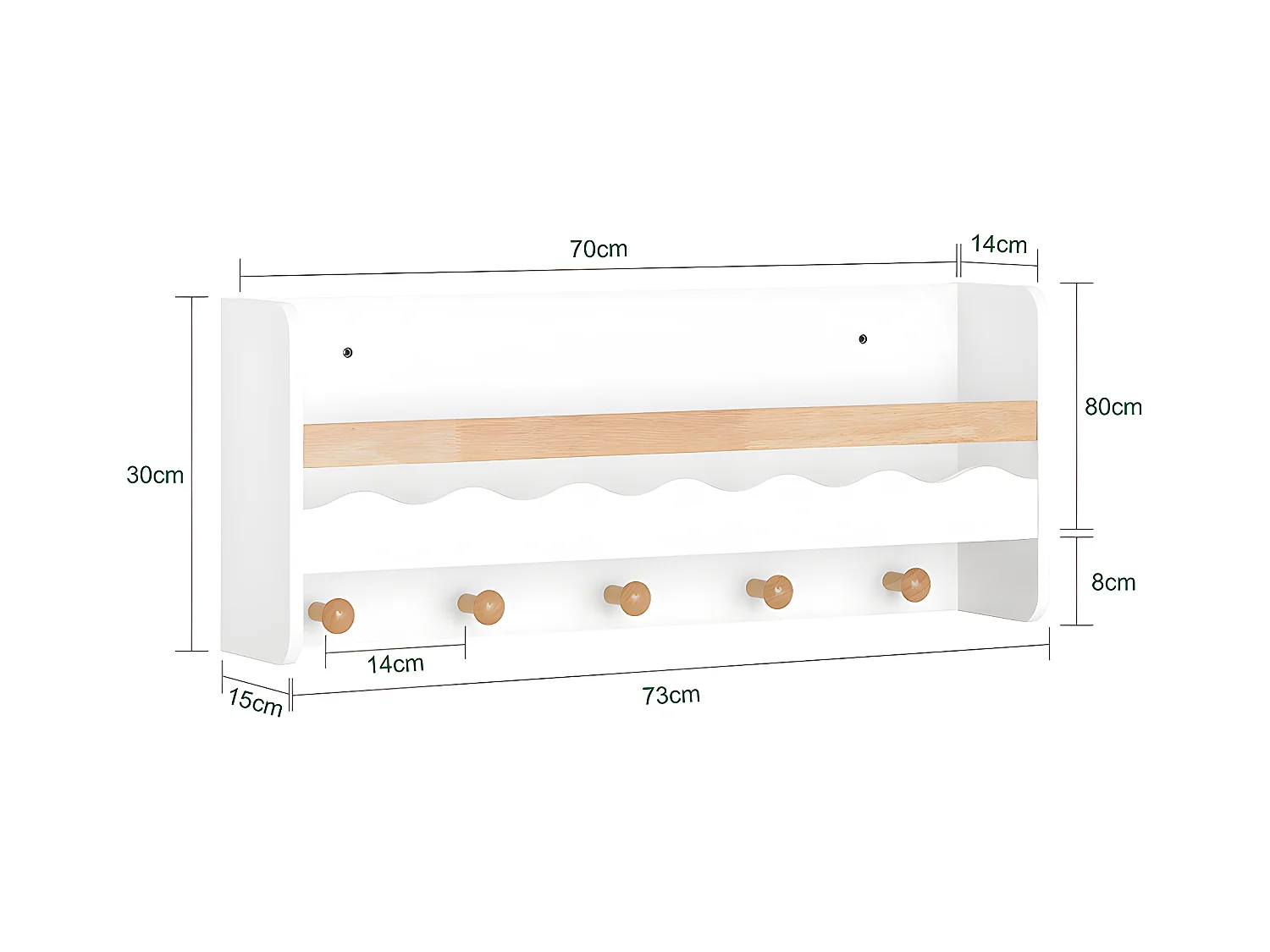 Półka ścienna na książki dla dzieci KMB78-W