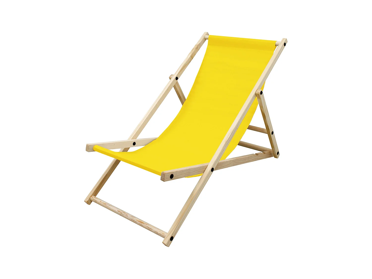 Chaise longue de jardin pliable jaune en bois chilienne 3 positions de couchage  jusqu'à 120 kg usage intérieur et extérieur balcon terrasse patio