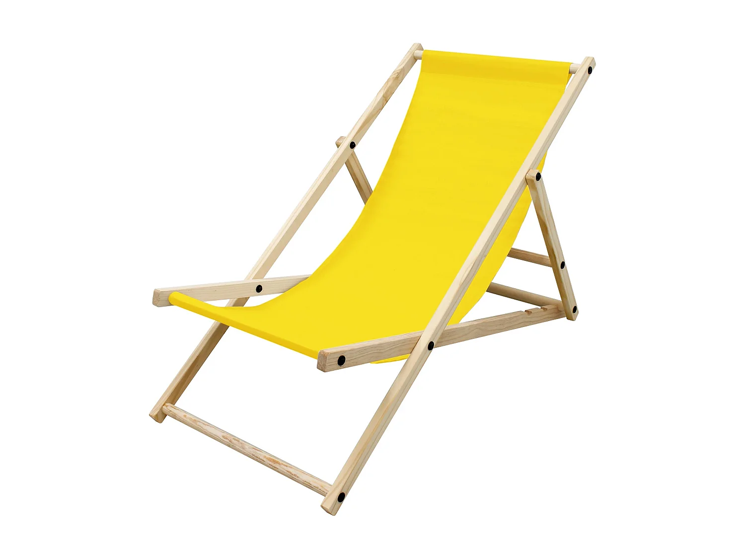 Chaise longue de jardin pliable jaune en bois chilienne 3 positions de couchage  jusqu'à 120 kg usage intérieur et extérieur balcon terrasse patio