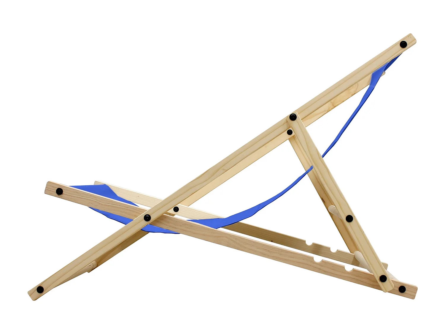 ECD Germany Sedia a sdraio pieghevole in legno e tessuto blu scuro, regolabile 3 posizioni, lettino prendisole fino a 120 kg, esterni/interni