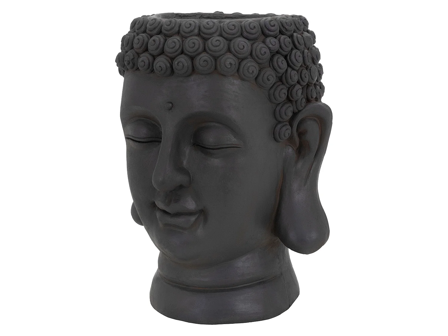 Pot de fleurs tête de Bouddha 23x23x44 cm case récipient pour fleurs anthracite