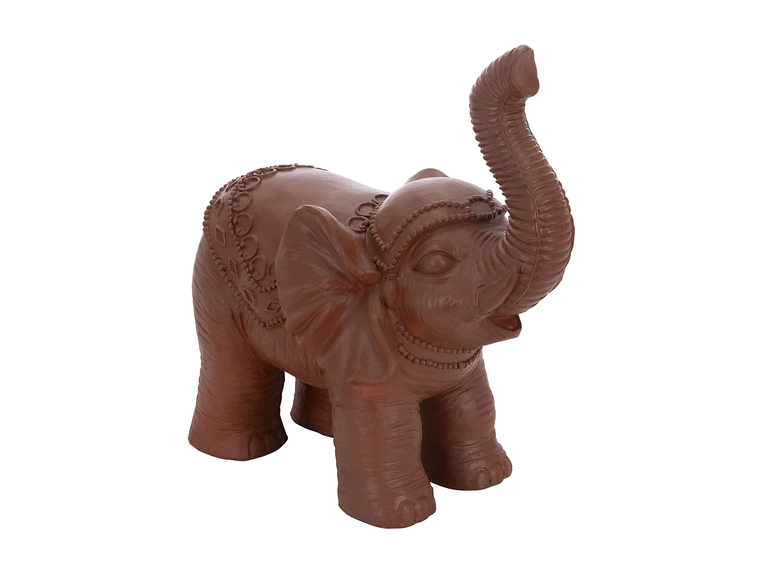 Figurine elephant marron 36x19x39 cm déco jardin MGO statuette antique orientale